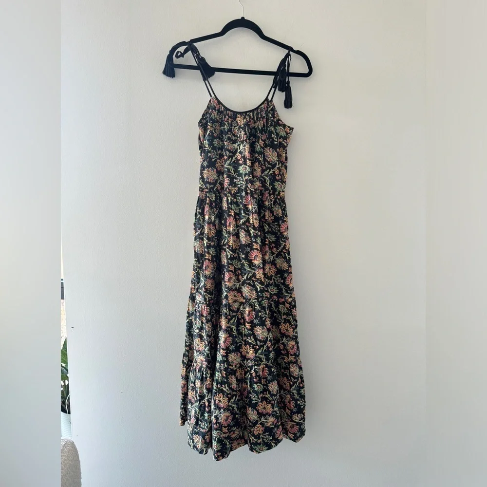 THE GREAT The Breeze Dress in Black Floral - Picture 5 of 10